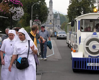 Tourist train in Lourdes