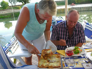 Jan dishing up her lovely homemade Lasagne