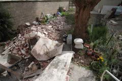 Rubble collection in garden