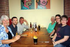 John's mum arrives by bus from Leeds and our family meet us in Albert Dock