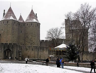 Cité of Carcassonne in the snow