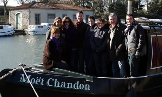 The Moët-Chandon family together in Carcassonne port