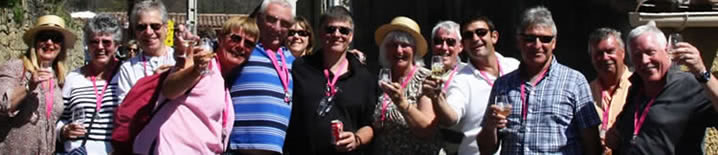 Friends meet up for the wine festival